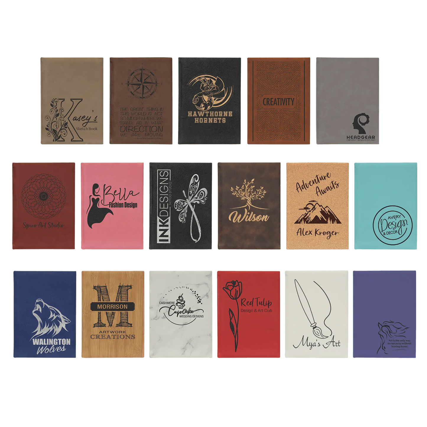 a bunch of different types of paper on a green background