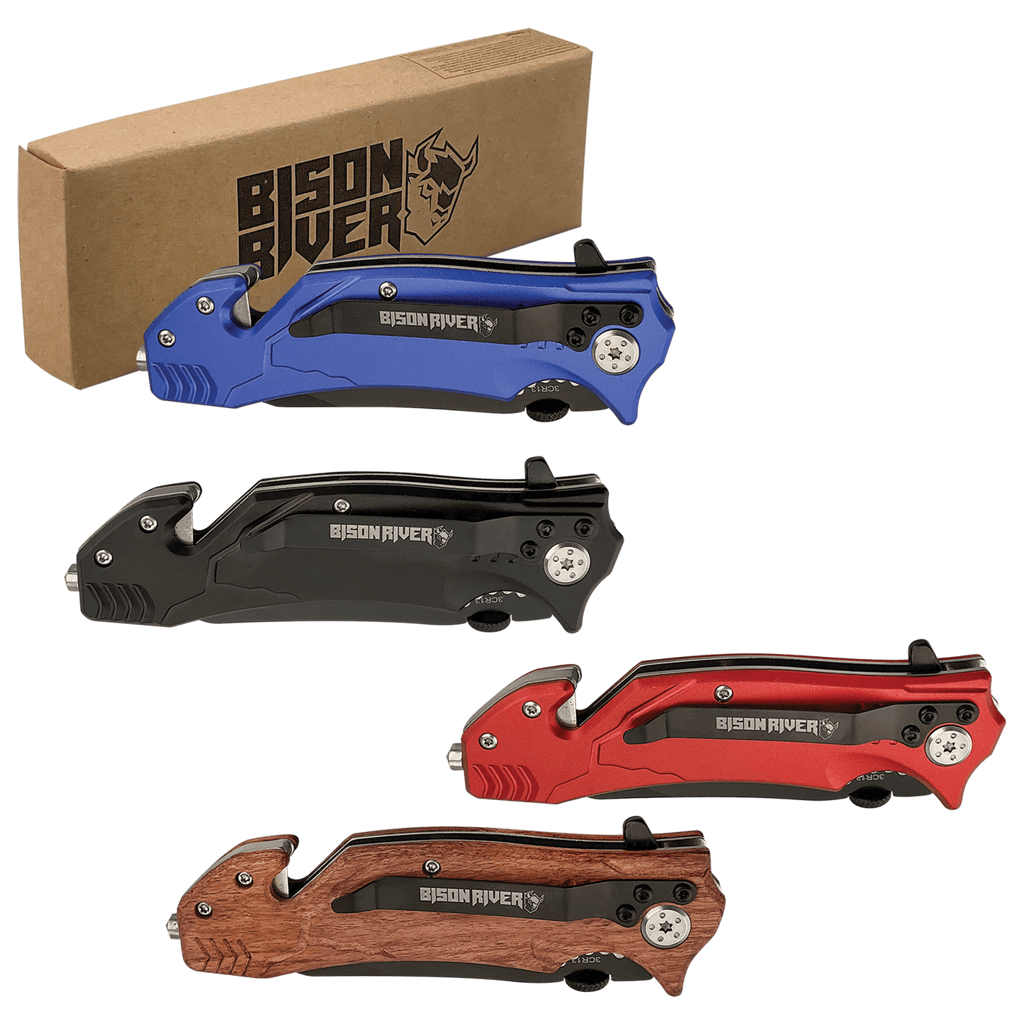 three different types of knifes in a box