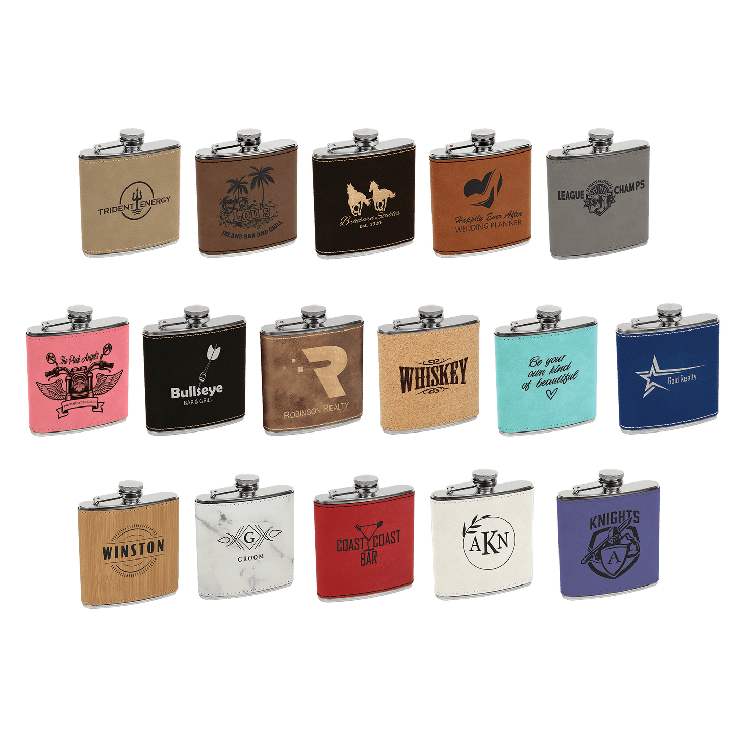 6 oz. Leather Flask