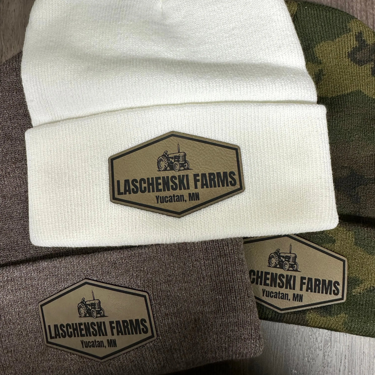 Cuffed Beanie with Leather Patch