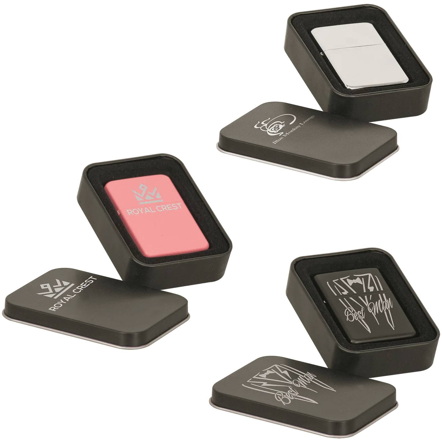 a group of three lighters sitting on top of each other