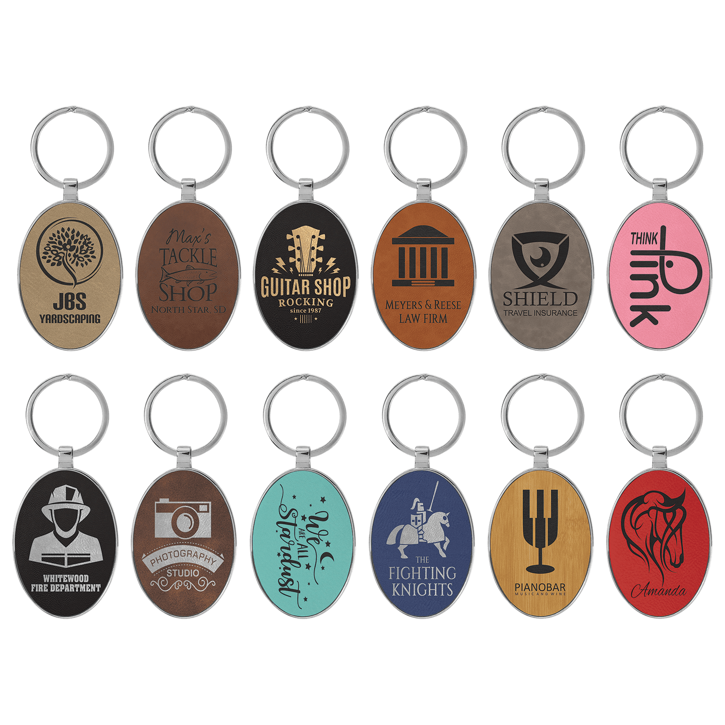 Oval Leather Keychains