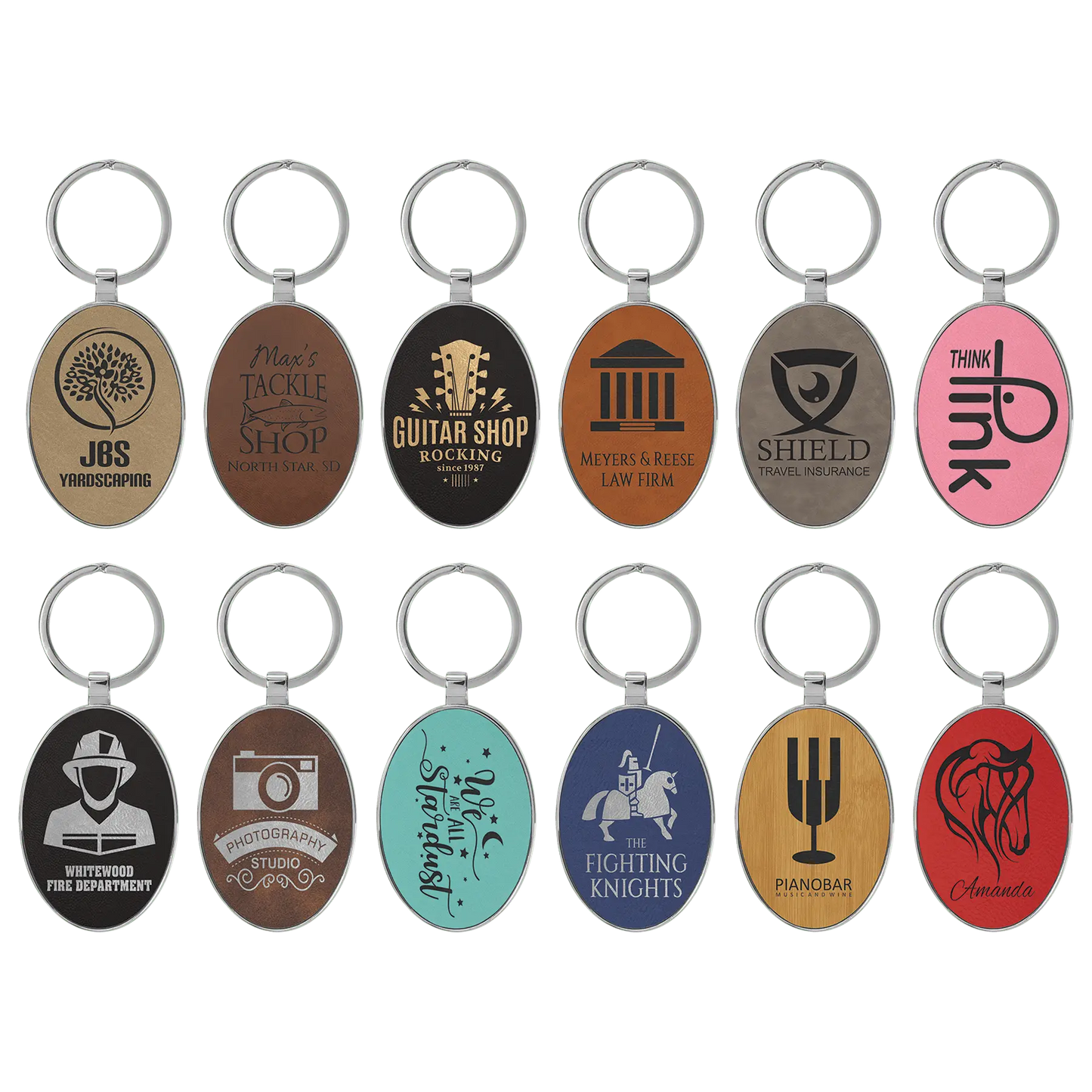 Oval Leather Keychains The Leather Patch