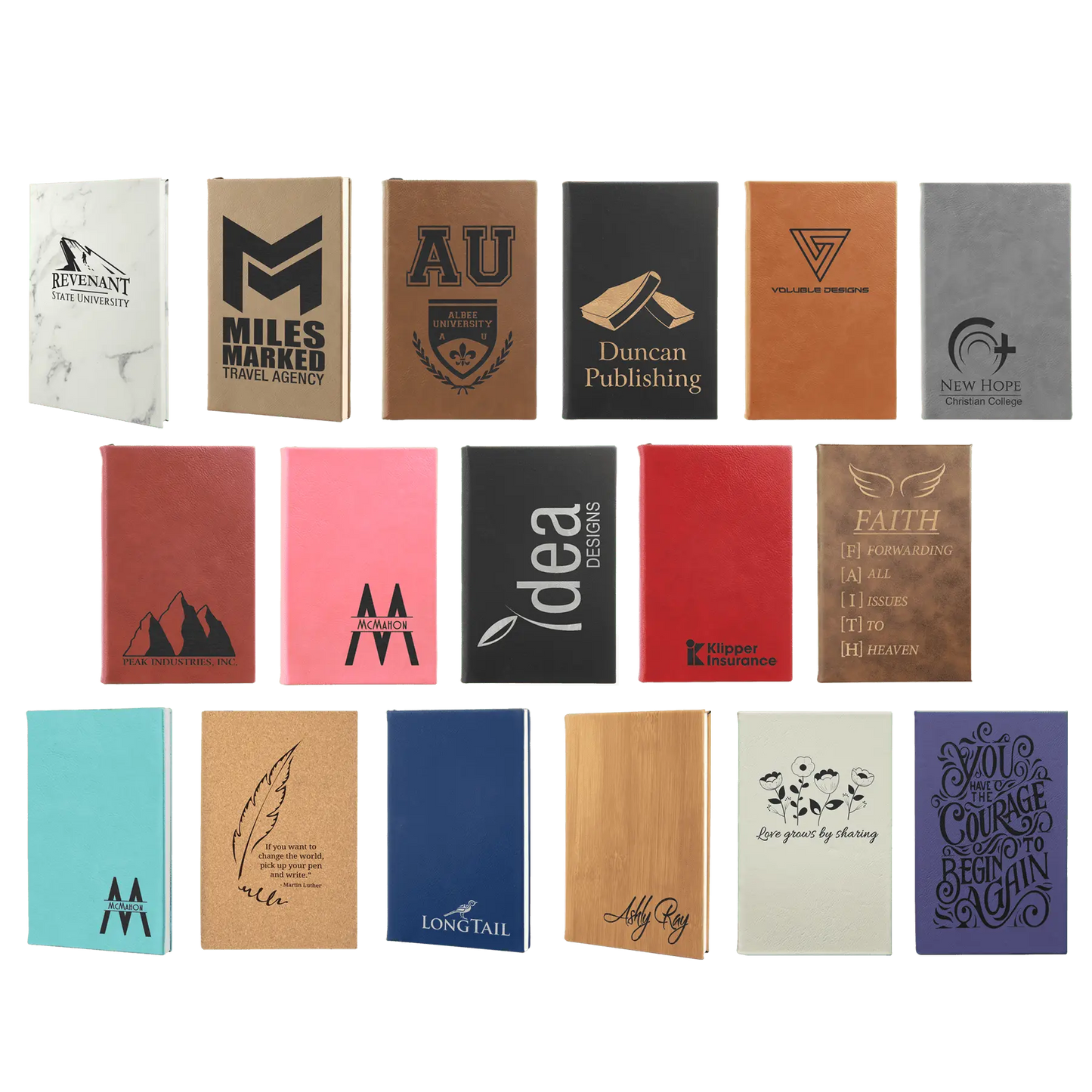 a group of different colored books on a green background