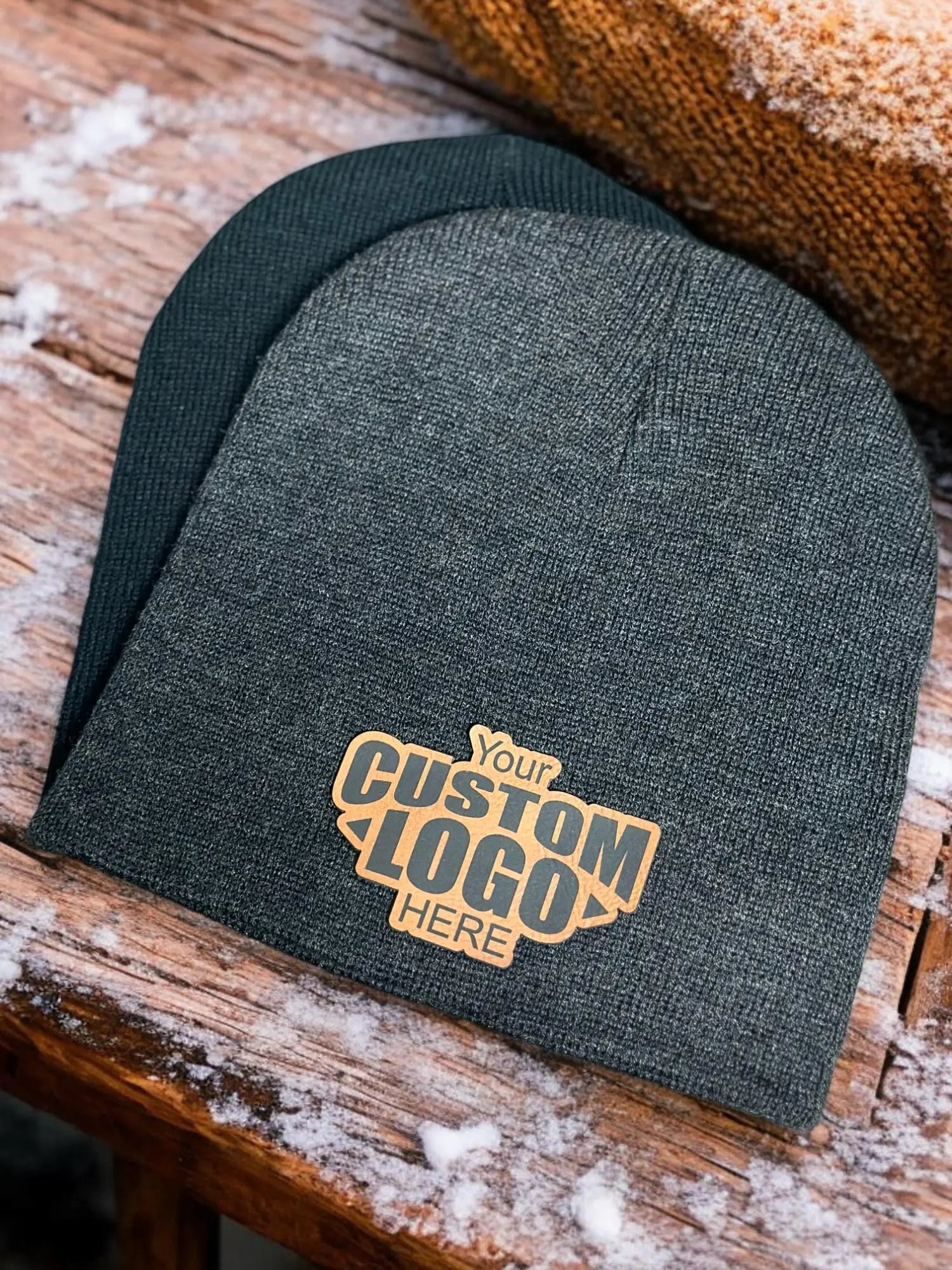Custom Beanie with Leather Patch – The Leather Patch
