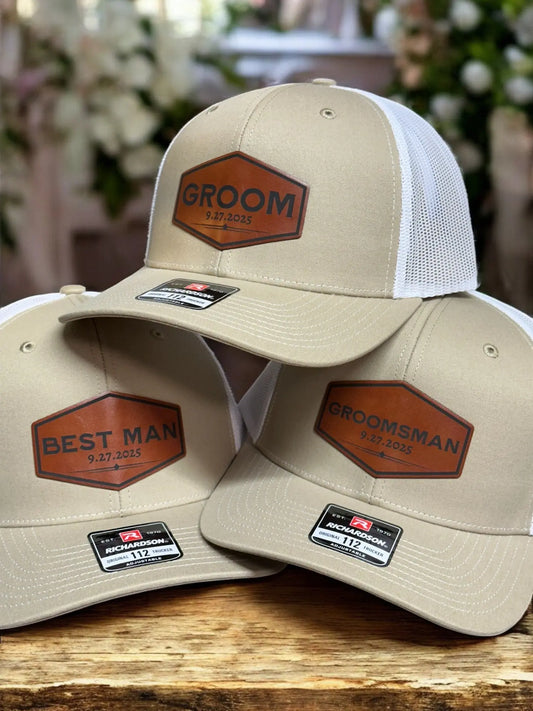 Stylish-and-Memorable-Using-Leather-Patch-Hats-for-Your-Wedding-Party The Leather Patch