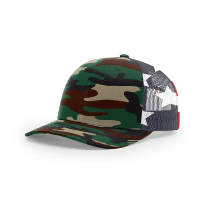Richardson 112PM — Green Camo/Stars & Stripes