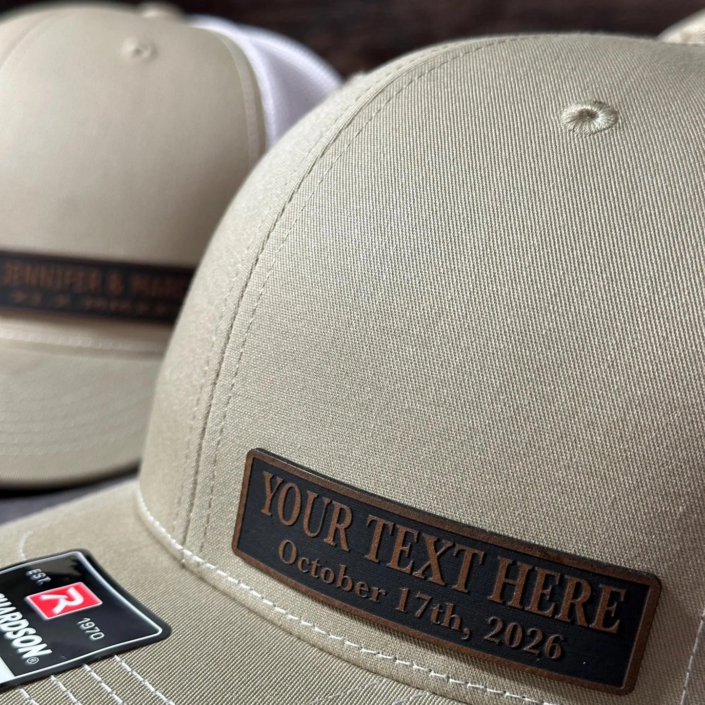 Personalized Wedding Side Patch Hats | Custom Couple Name Trucker Cap