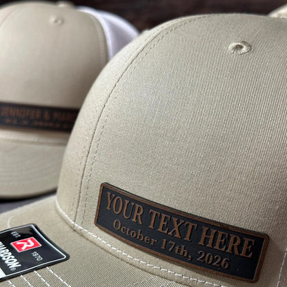 Personalized Wedding Side Patch Hats | Custom Couple Name Trucker Cap