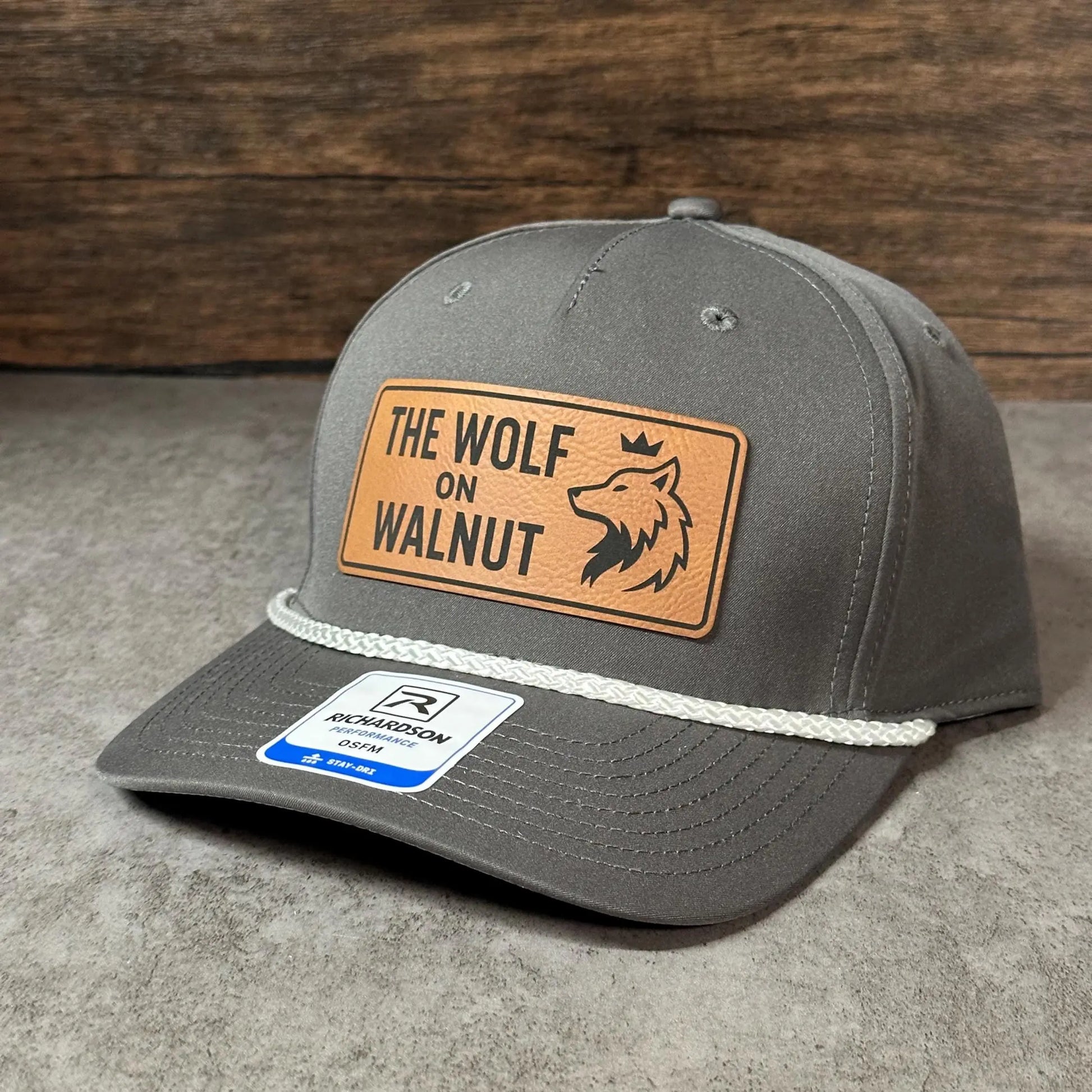 Richardson 258 rope hat with custom leather patch branding