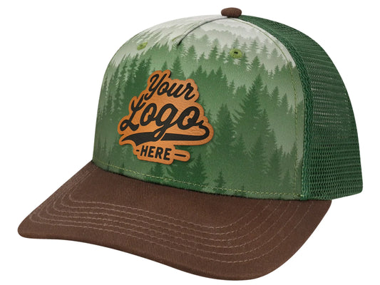LOCALE 5PTKR Printed Five-Panel Trucker Cap