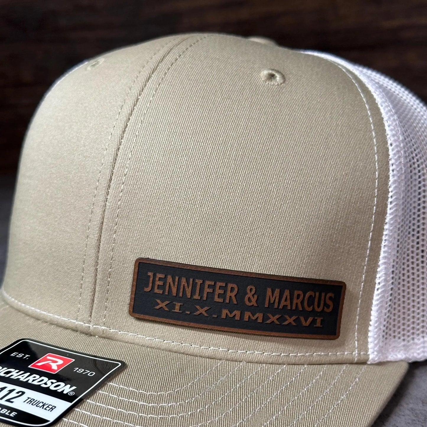 Personalized Wedding Side Patch Hats | Custom Couple Name Trucker Cap