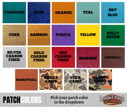a collection of 16 different patch colors, each with a unique pattern and color, arranged in a grid format. The text "PATCH COLORS" is visible, indicating that the image is a collage of various patch colors.