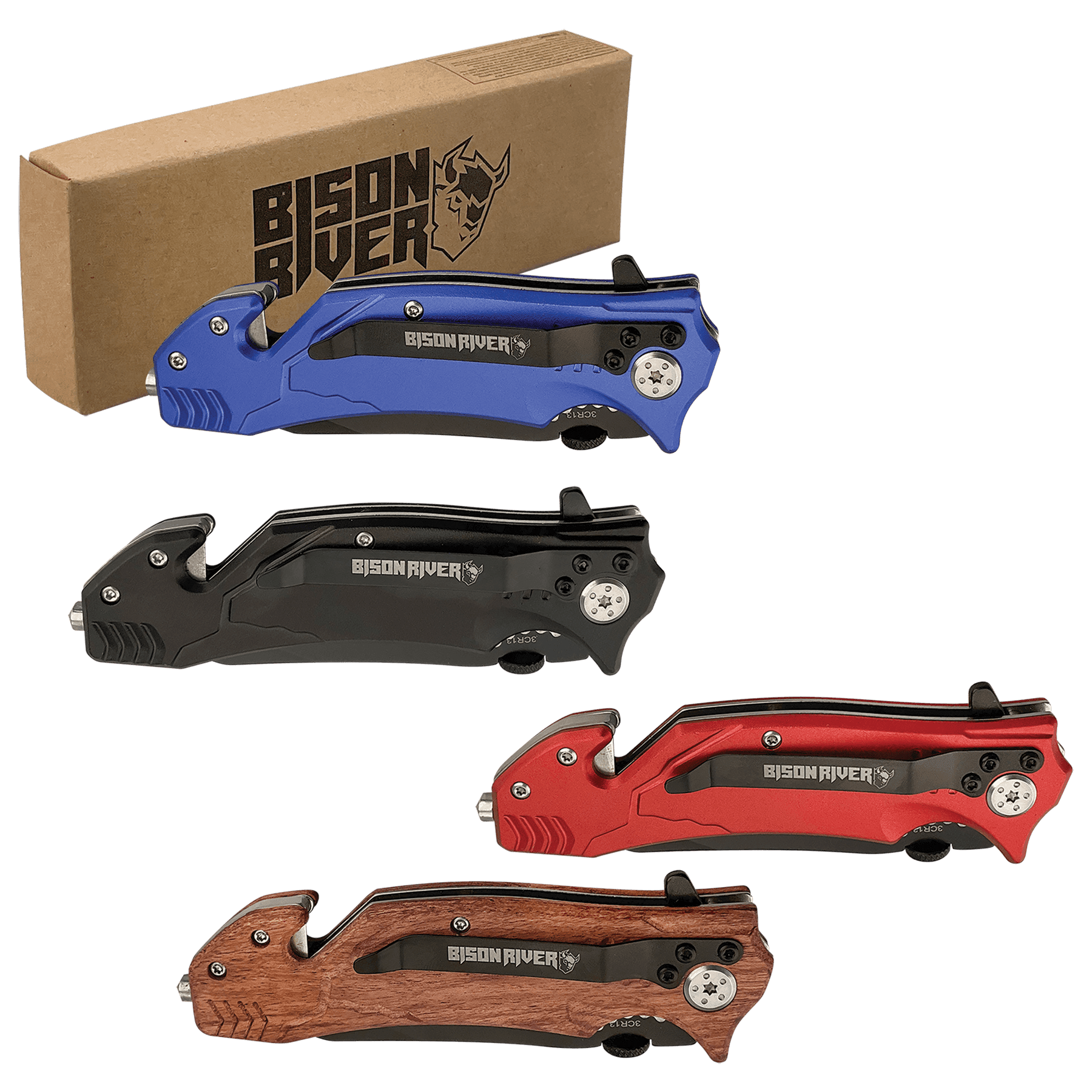 three different types of knifes in a box