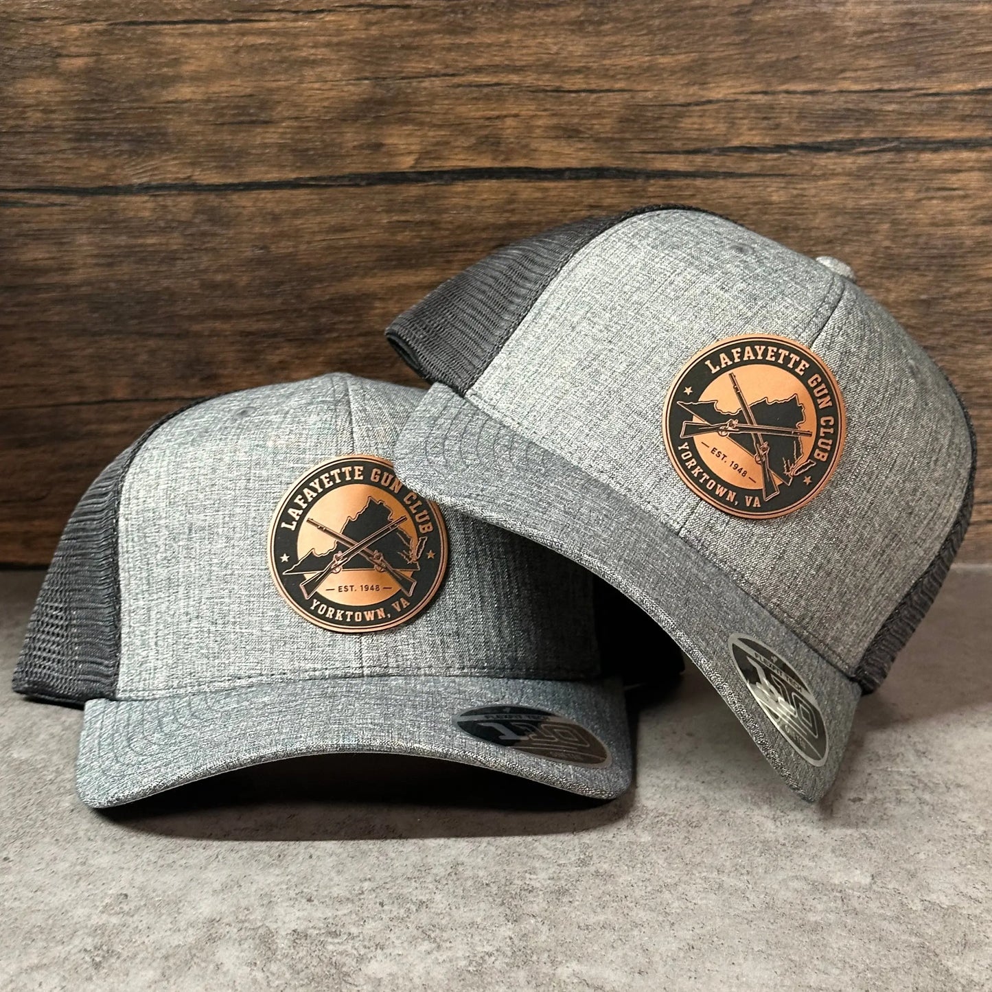 FlexFit 110 Trucker Hat + Leather Patch