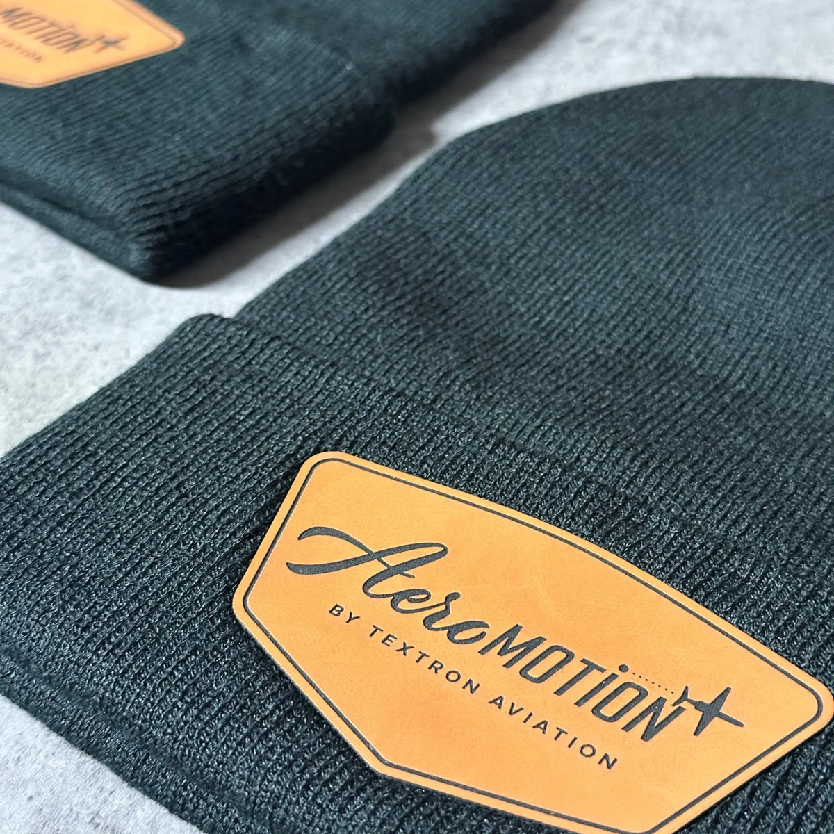 Cuffed Beanie with Leather Patch