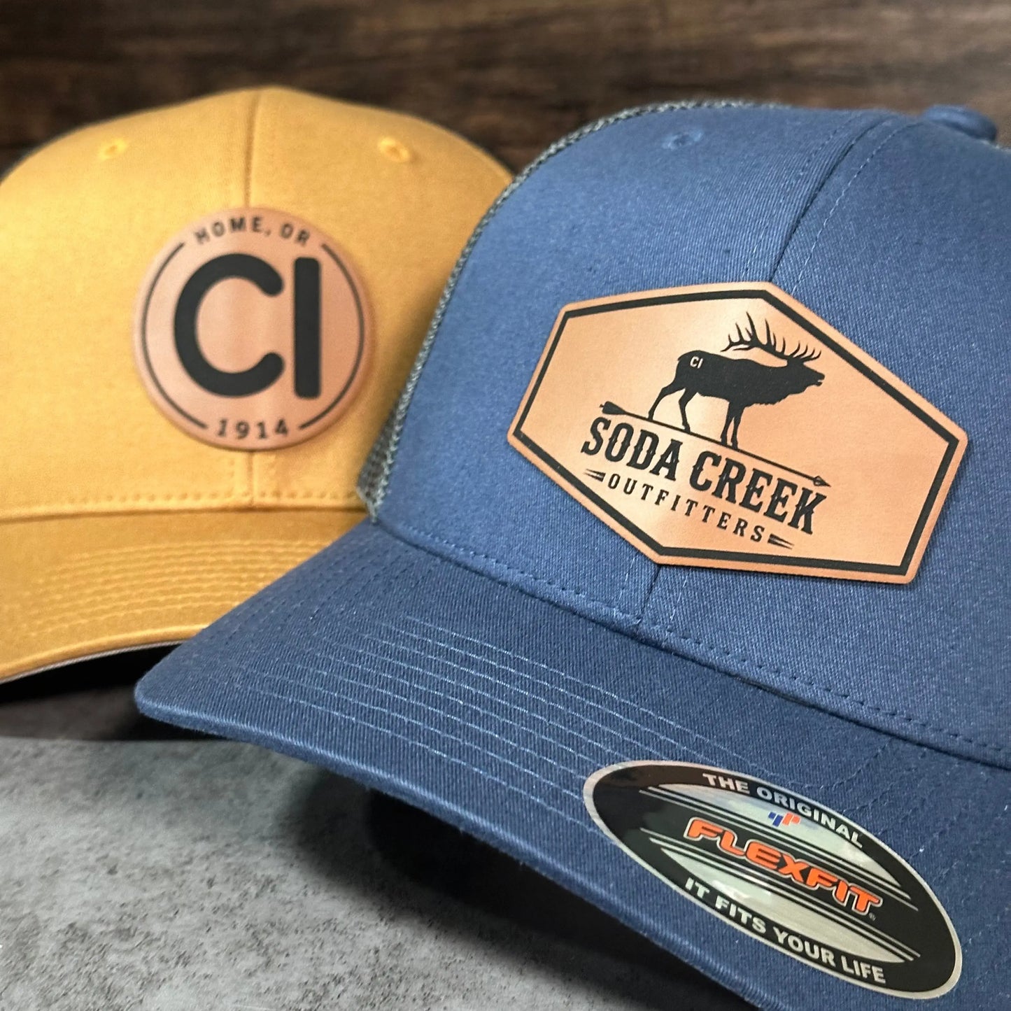 The Flexfit® 6511 Trucker Cap + Custom Patch