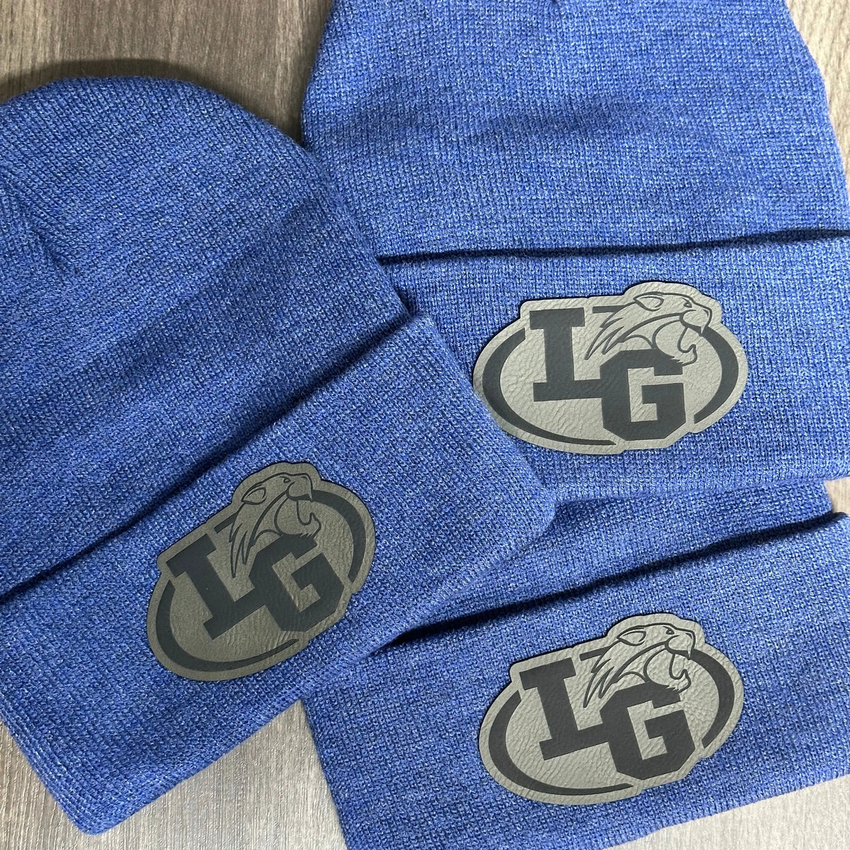 Cuffed Beanie with Leather Patch