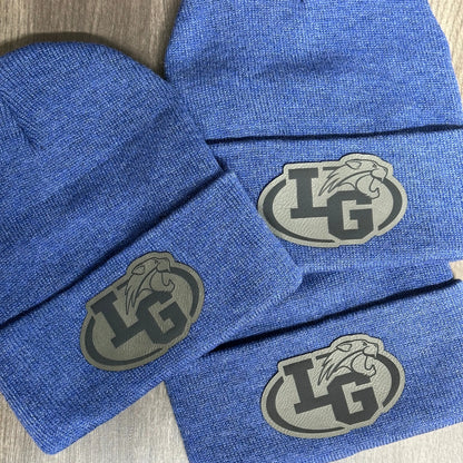 Cuffed Beanie with Leather Patch