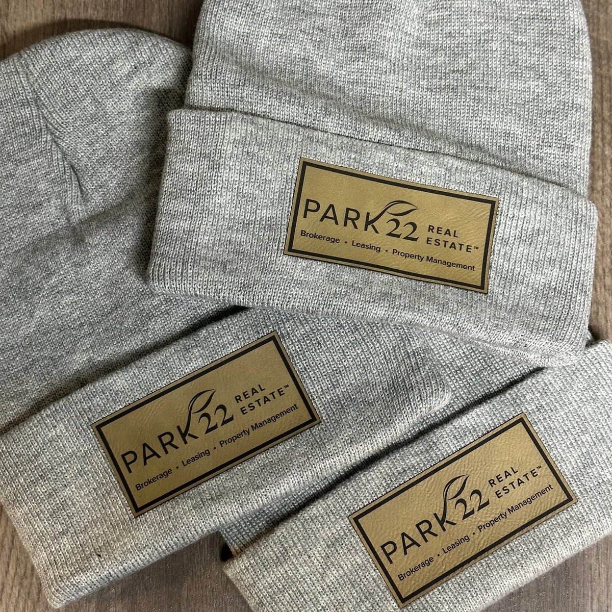 Cuffed Beanie with Leather Patch