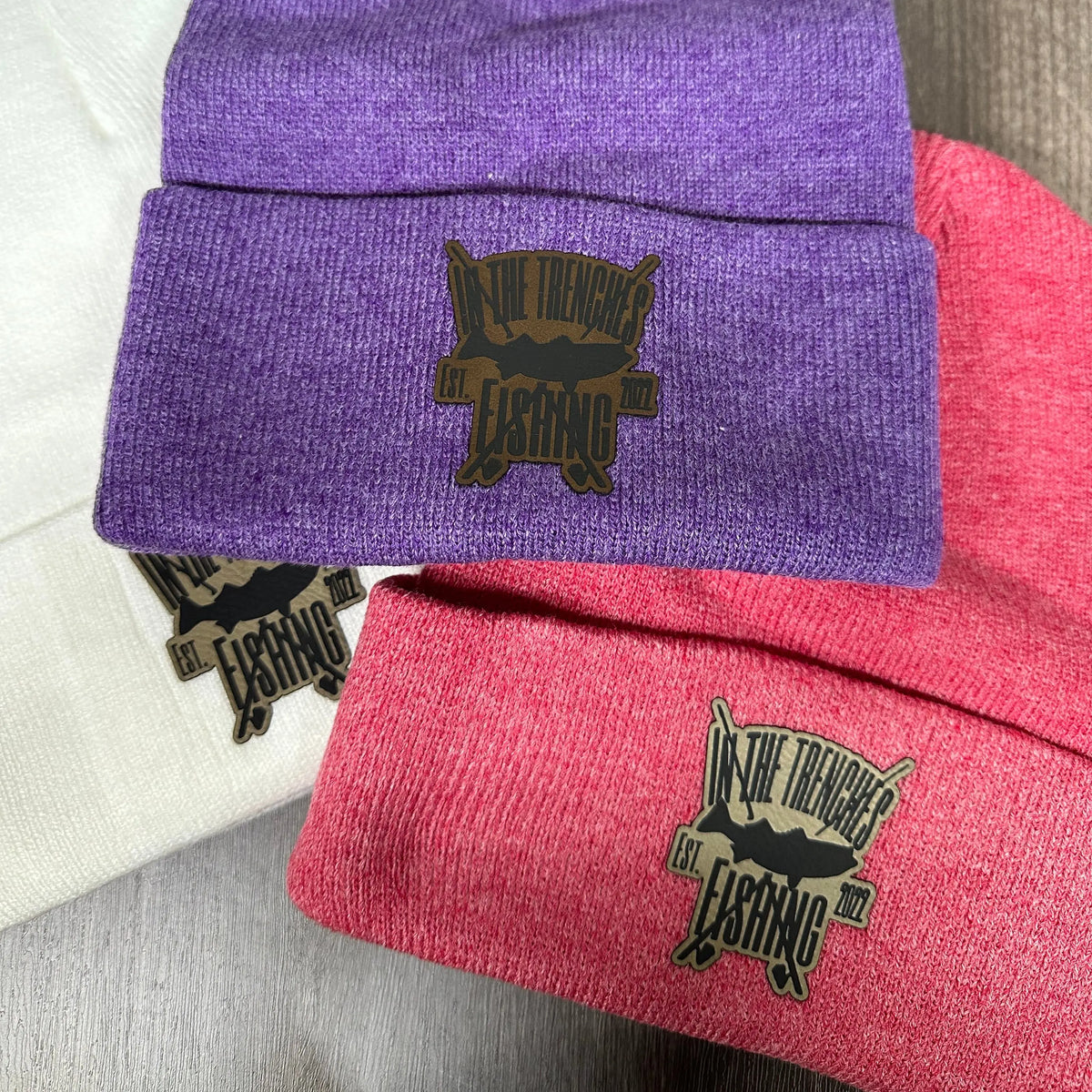 Cuffed Beanie with Leather Patch