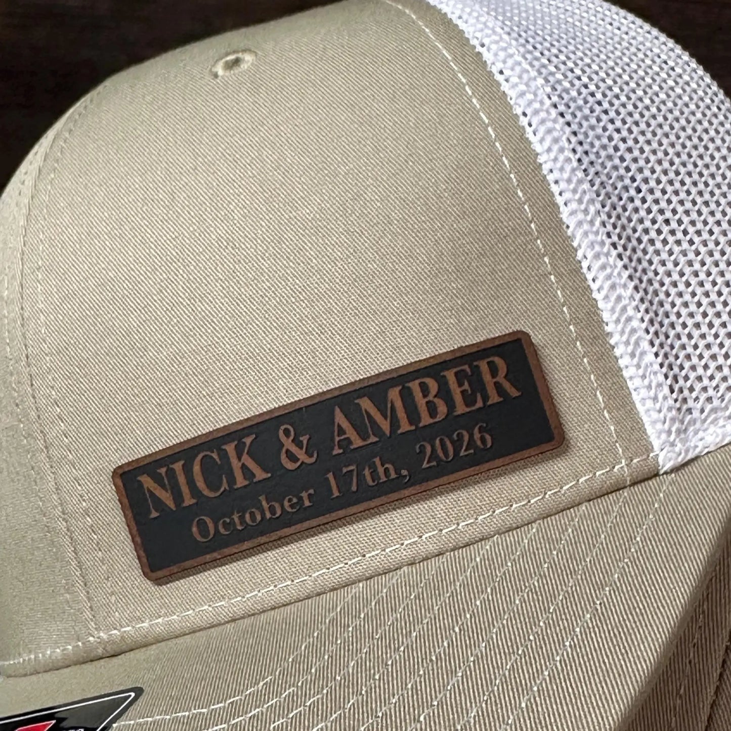 Personalized Wedding Side Patch Hats | Custom Couple Name Trucker Cap