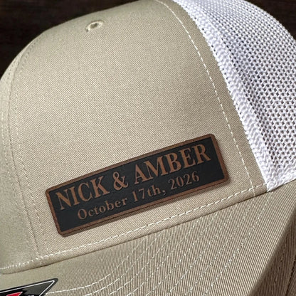 Personalized Wedding Side Patch Hats | Custom Couple Name Trucker Cap