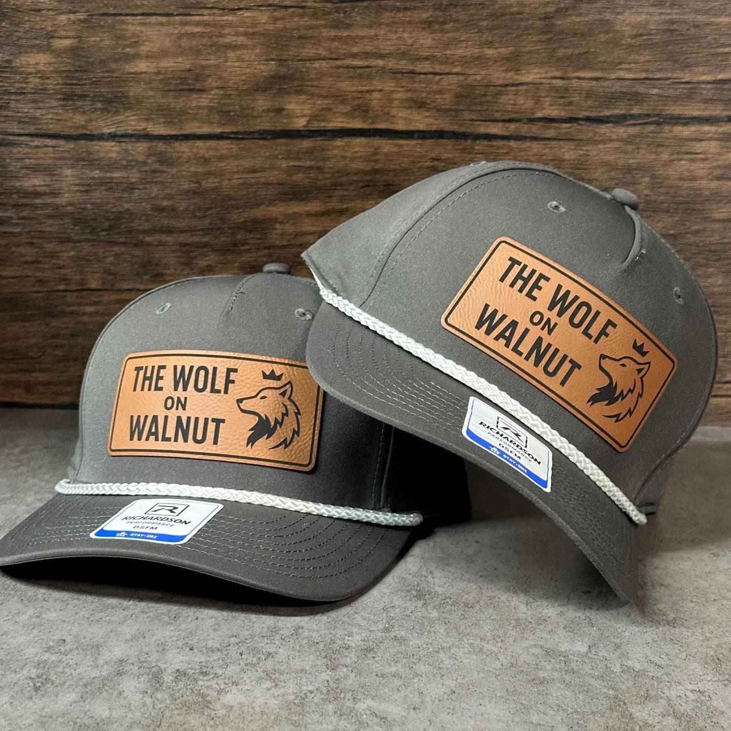 Custom Leather Patch Richardson 258 Performance Rope Hat with personalized logo
