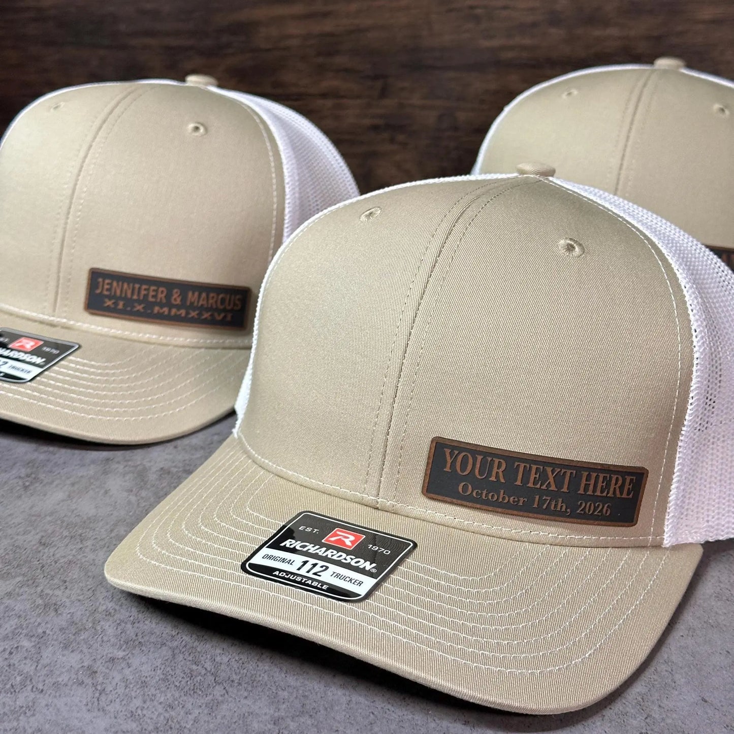 Personalized Wedding Side Patch Hats | Custom Couple Name Trucker Cap