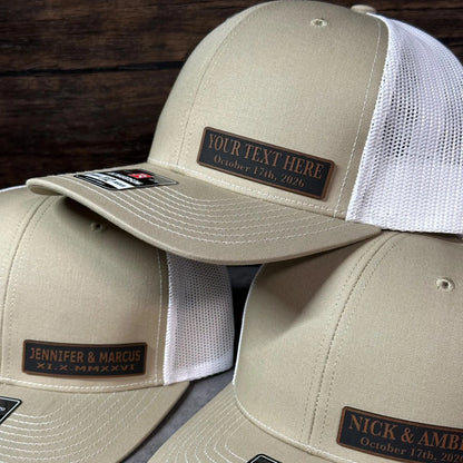Personalized Wedding Side Patch Hats | Custom Couple Name Trucker Cap