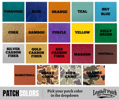 a collection of 16 different patch colors, each with a unique pattern and color, arranged in a grid format. The text &quot;PATCH COLORS&quot; is visible, indicating that the image is a collage of various patch colors.
