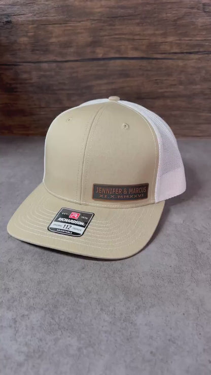 Personalized Wedding Side Patch Hats | Custom Couple Name Trucker Cap